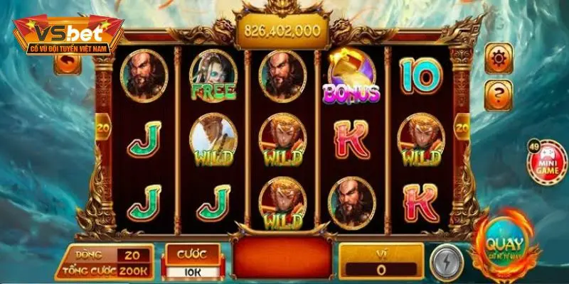 Bảng biểu tượng nổi bật khi quay slot Tây Du Ký